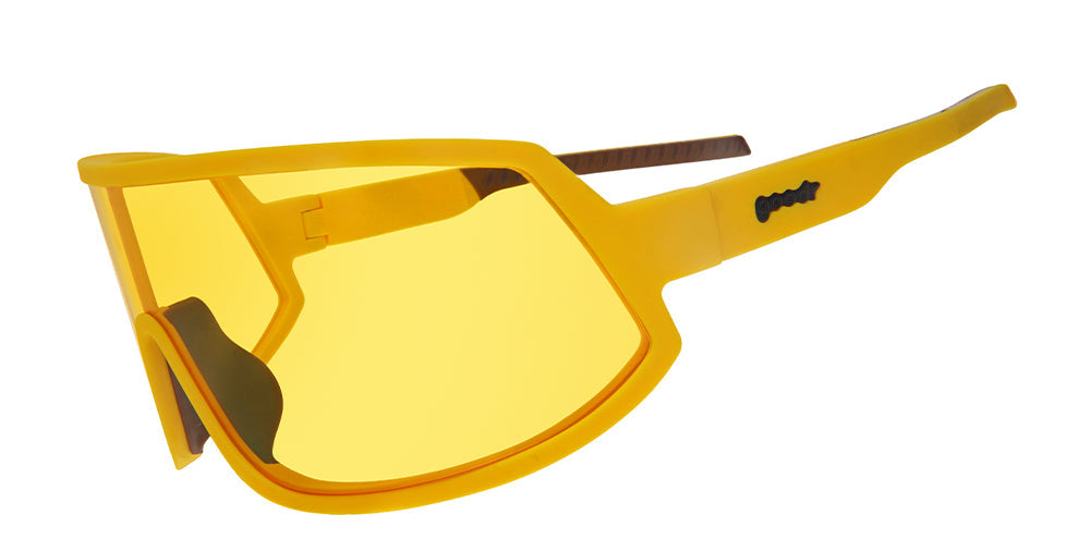 THESE SHADES ARE BANANAS |yellow wrap around sunglasses with yellow non reflective lenses | Limited Edition Farmers Market goodr sunglasses