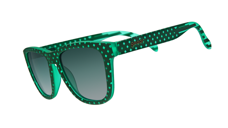 Liege of Extraordinary Cyclists | green square sunglasses with gradient green lenses| Liege tour inspired goodr OG sunglasses